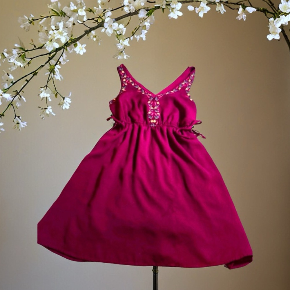 My Michelle Magenta Dress with Floral Accents